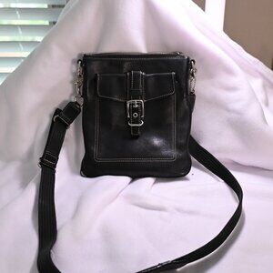 Black Leather Coach Cross body